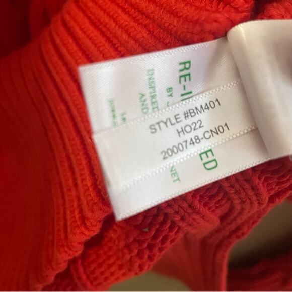 J.Crew Cable Knit Crewneck Sweater Red scarlet Size XS-S classic quiet luxury - Picture 3 of 5